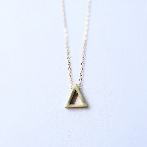 Minimalist Gold Floating Triangle Necklace